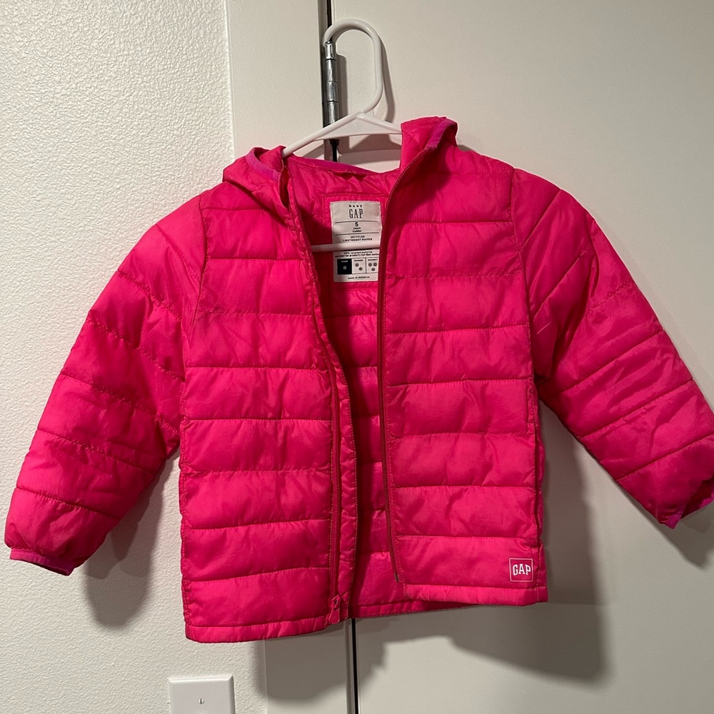 Neon Pink Gap Girls puffer Jacket 5T